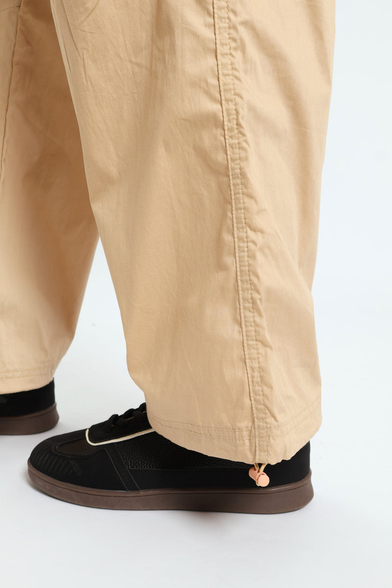 Girls Parachute Multi Pocket Pants - Stone