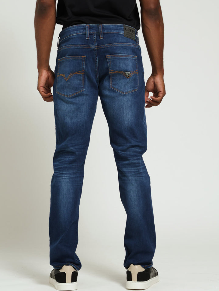 Slim Tapered Leg Denim Jean - Mid Blue