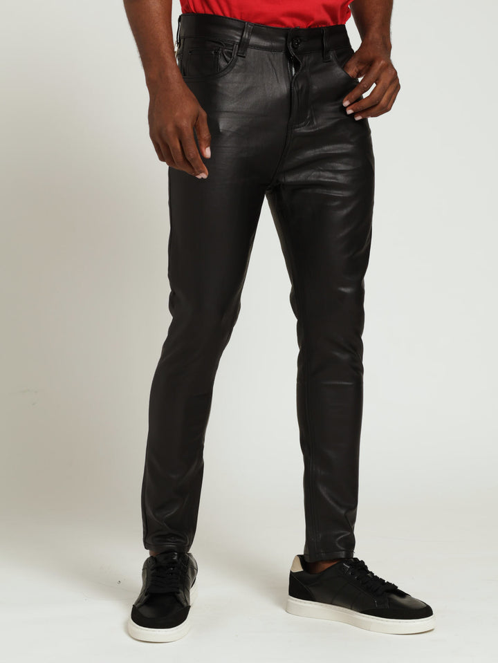 5 Pocket Wax Denim Jeans - Black