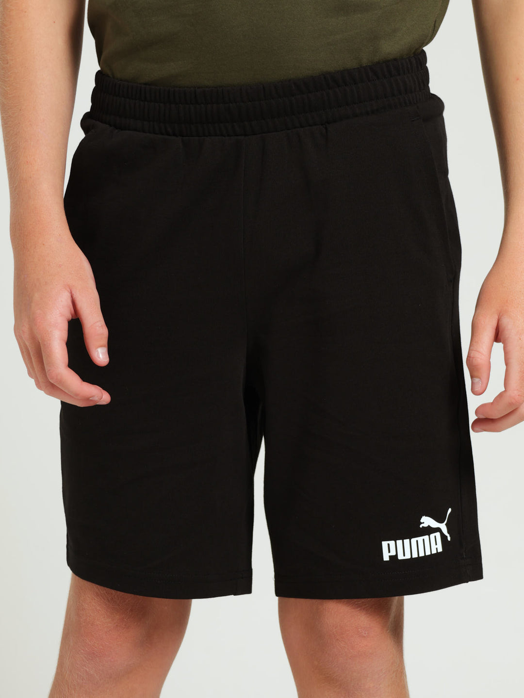 Boys Fleece Puma Shorts - Black