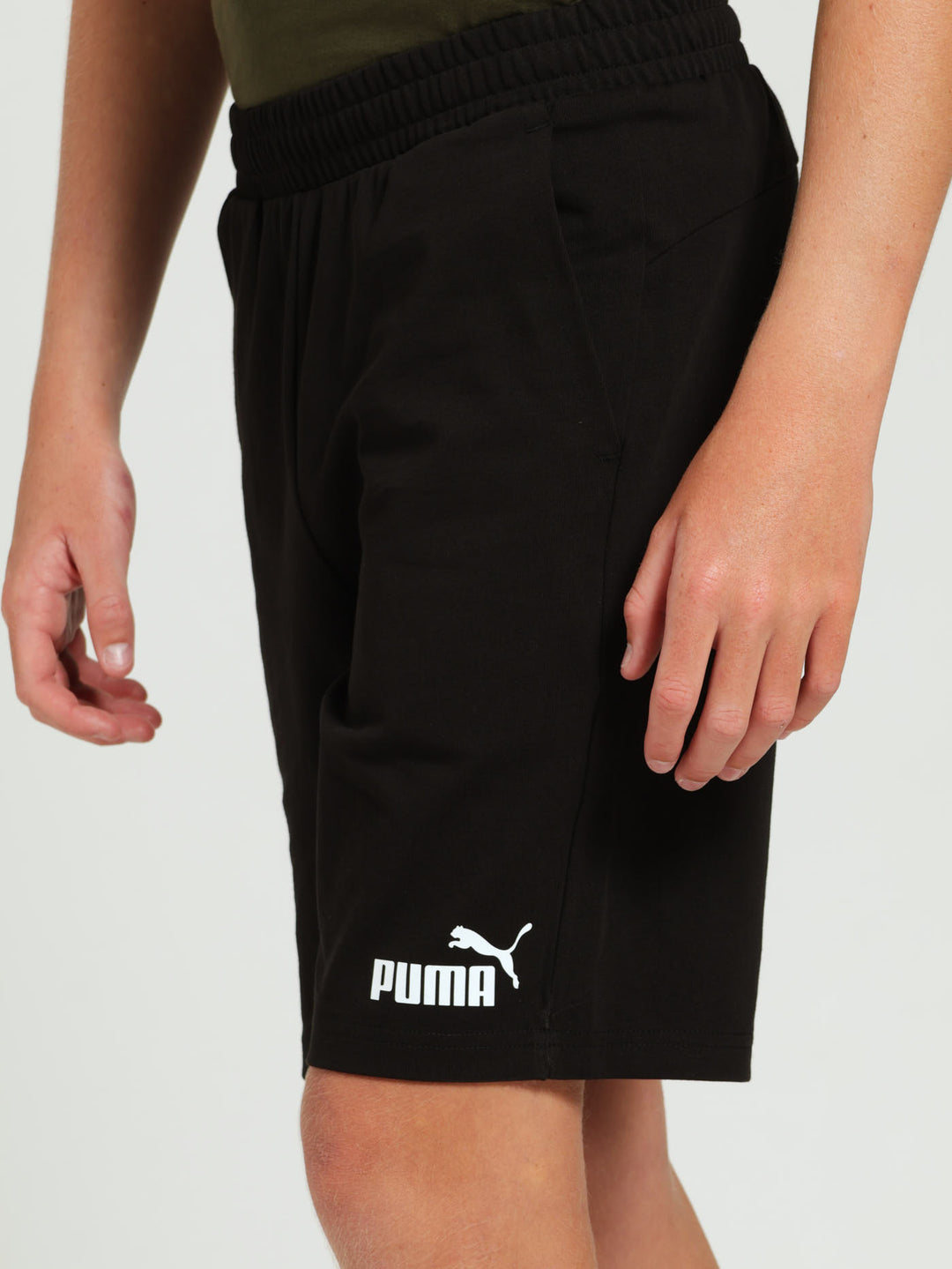 Boys Fleece Puma Shorts - Black