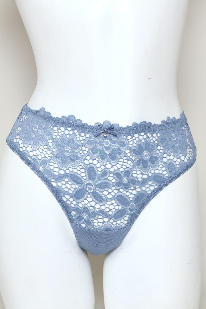 Full Lace Thong Panty - Blue