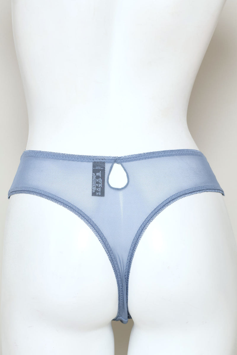 Full Lace Thong Panty - Blue