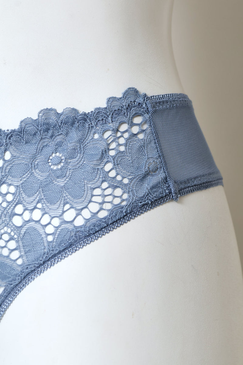 Full Lace Thong Panty - Blue