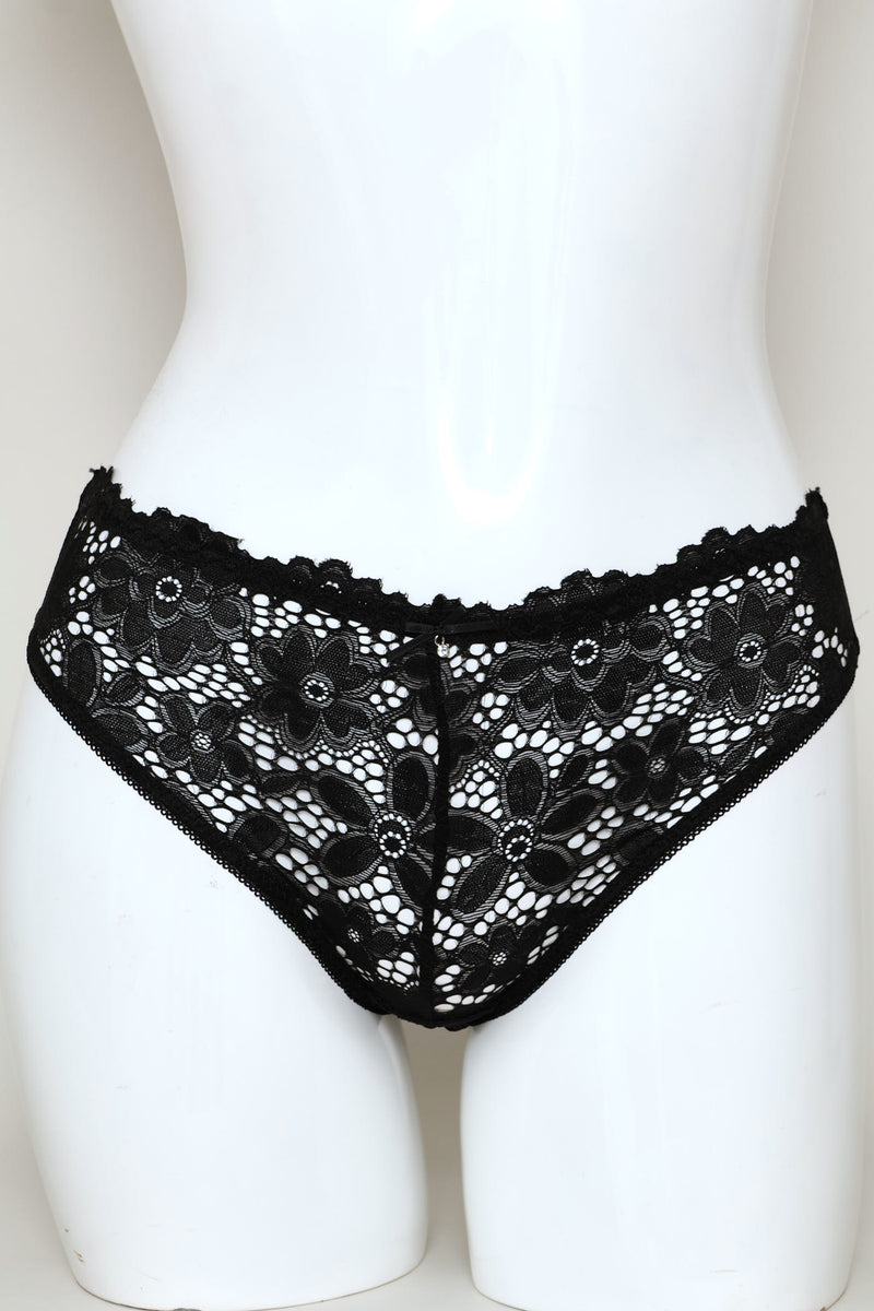 Full Lace Bikini Panty - Black