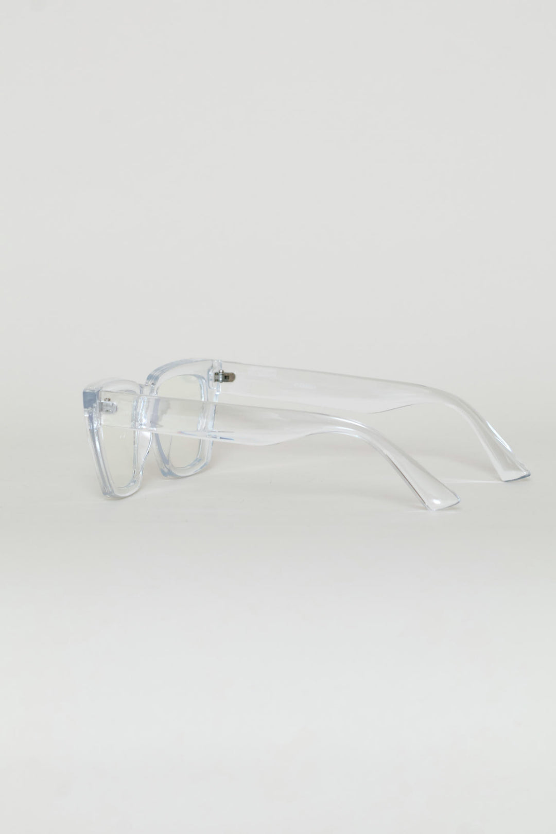 Chunky Square Cateye Glasses - Clear