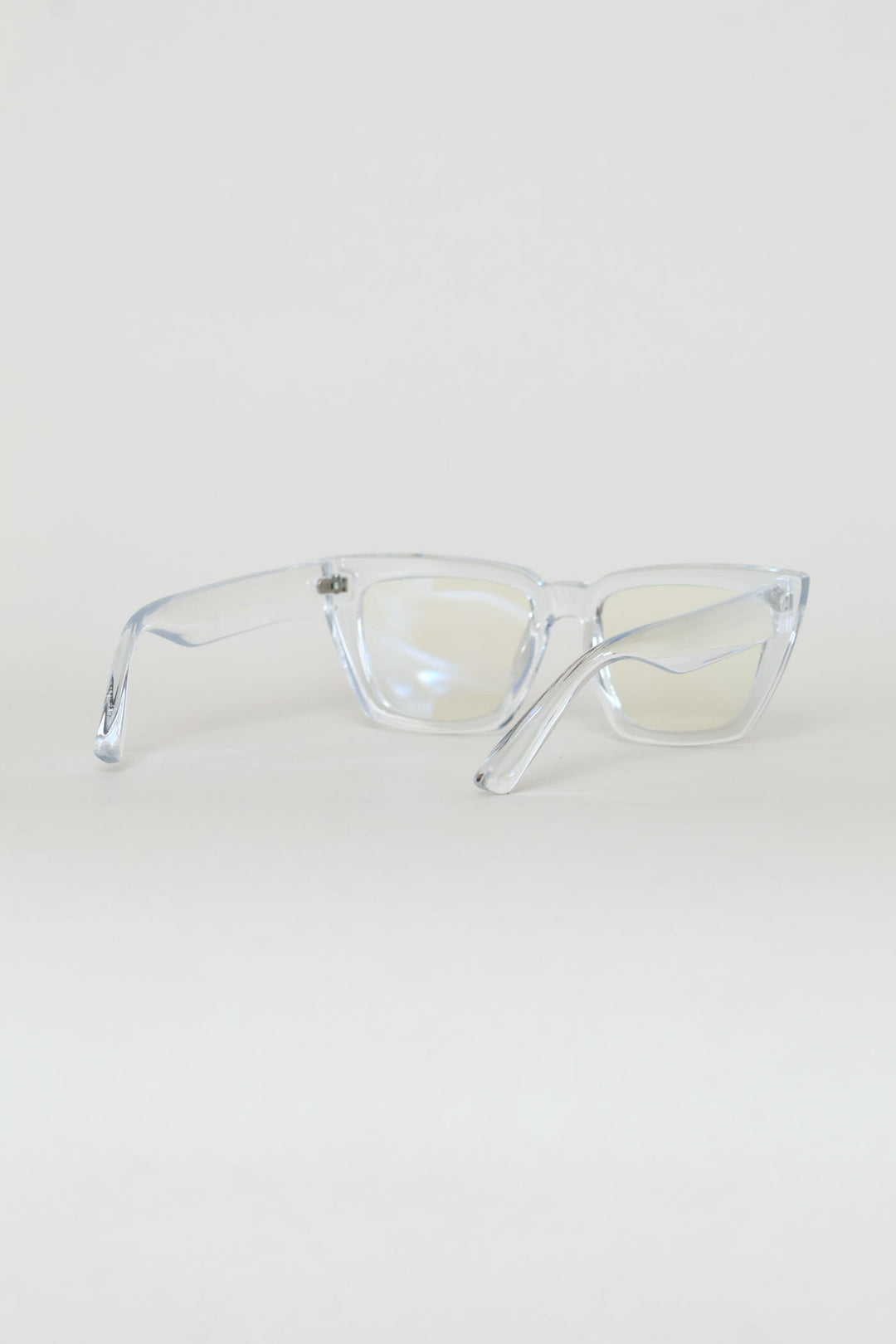 Chunky Square Cateye Glasses - Clear