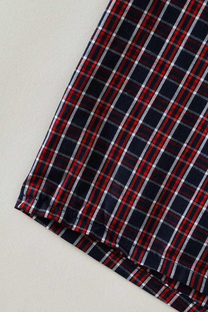 Single Small Check Boxers - Red