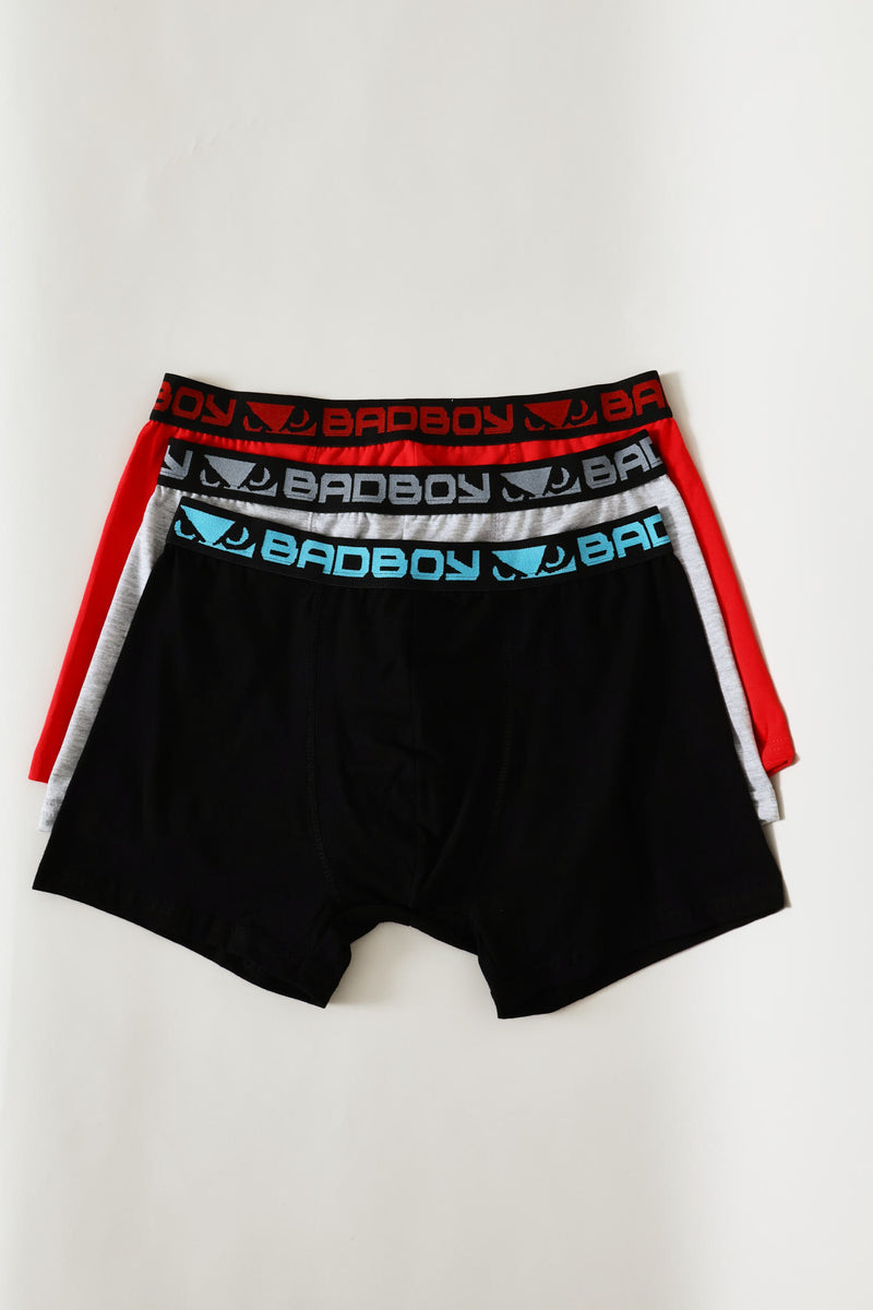 3 Pack Plain Trunks - Red/Grey/Black