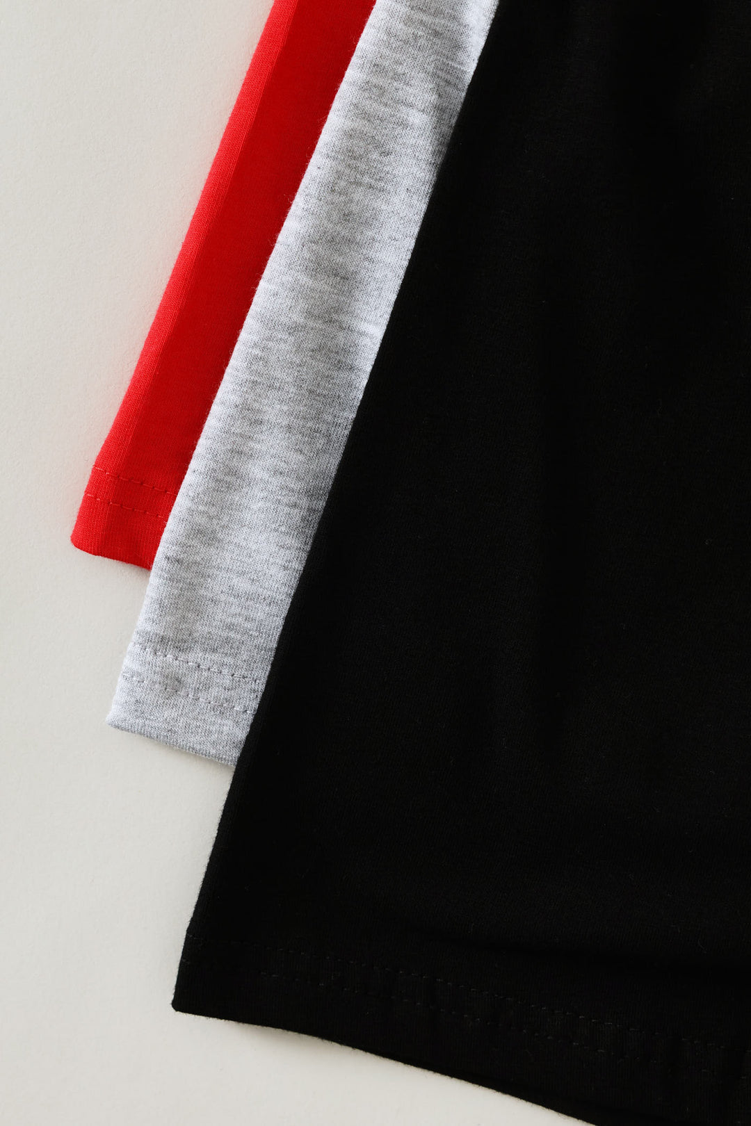 3 Pack Plain Trunks - Red/Grey/Black