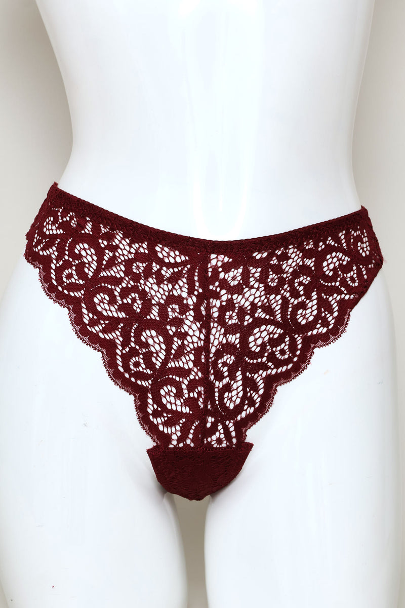3 Pack Lace Thong Panties - Neutral