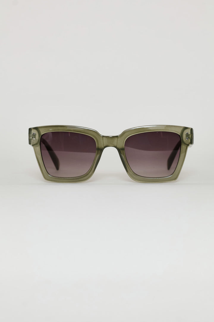 Smoke Gradient Lens Sunglasses - Olive