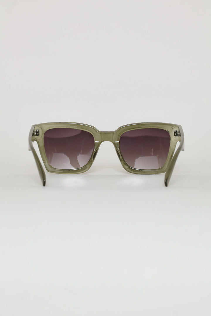 Smoke Gradient Lens Sunglasses - Olive
