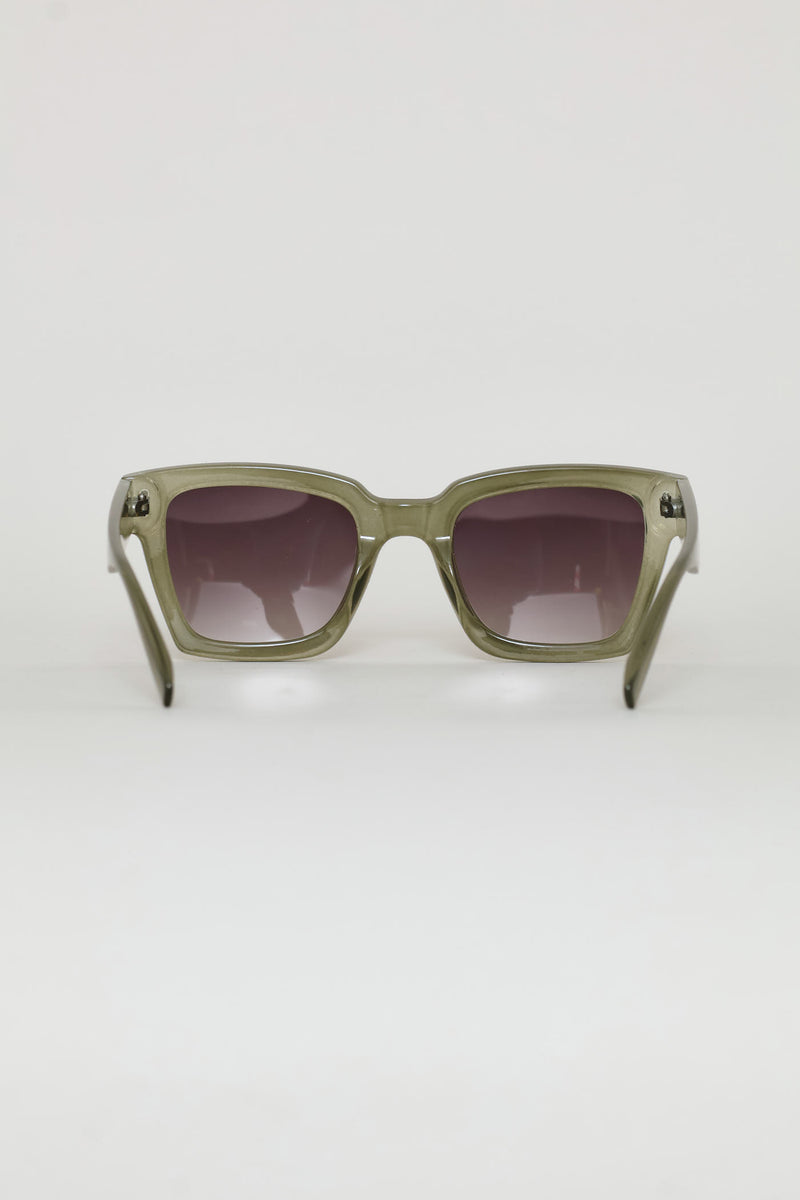 Smoke Gradient Lens Sunglasses - Olive