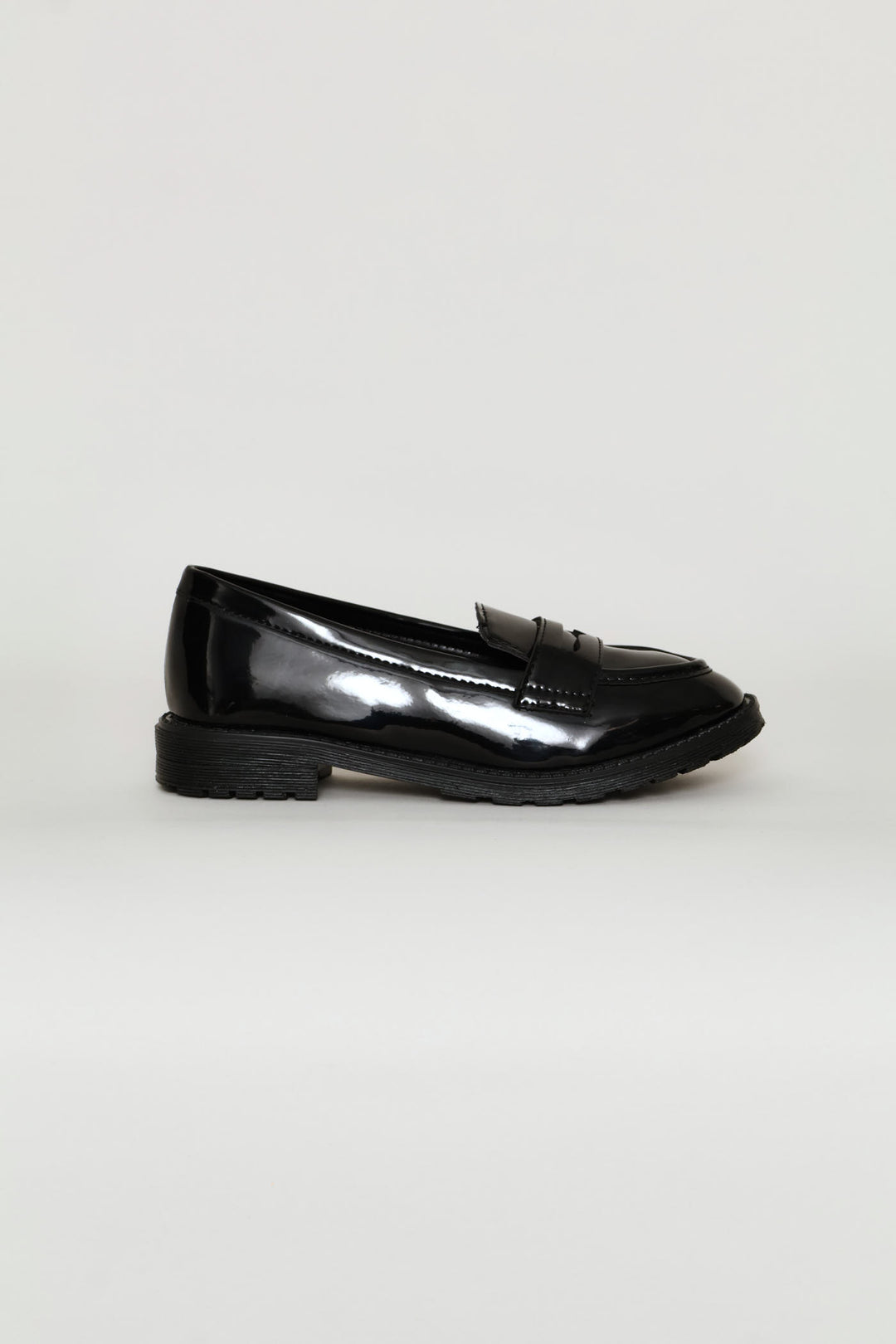 Girls Patent Penny Moccasin - Black