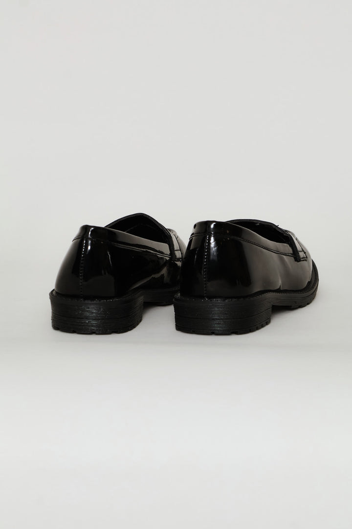 Girls Patent Penny Moccasin - Black