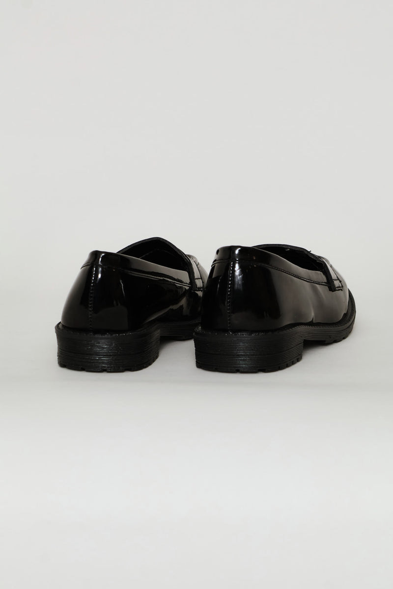 Girls Patent Penny Moccasin - Black