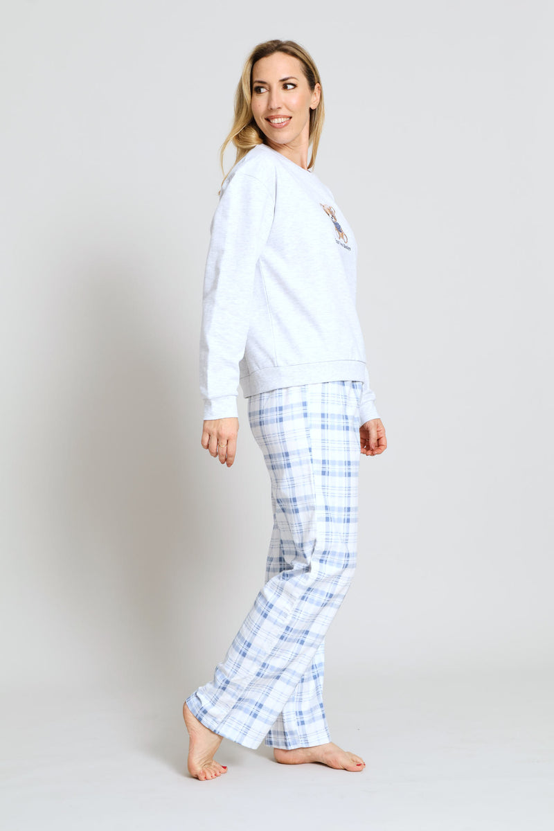 Long Sleeve Teddy Fleece Pullover & Woven Pant Sleep Set