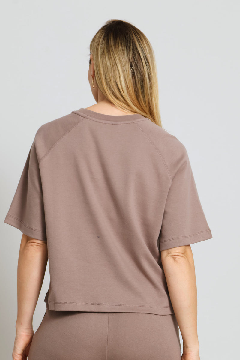 Raglan Oversized Boxy Leisure Tee - Taupe