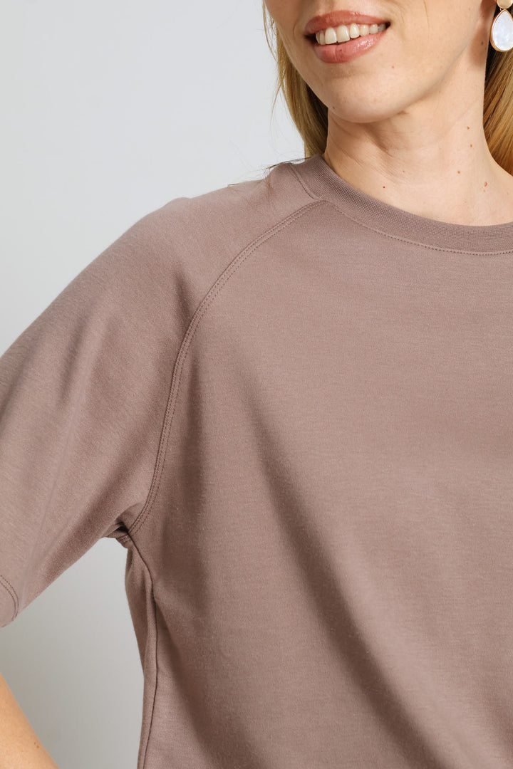 Raglan Oversized Boxy Leisure Tee - Taupe