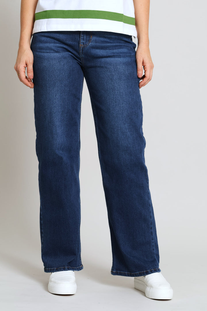 Hi-Rise Classic Wide Leg Denim - Medium Wash