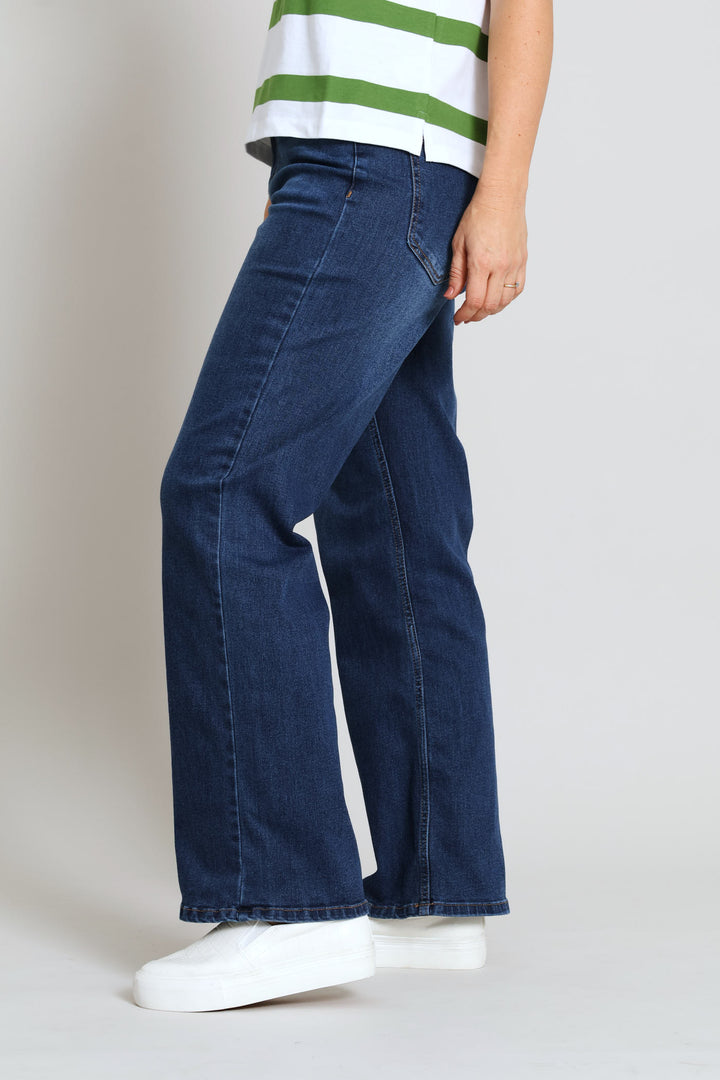 Hi-Rise Classic Wide Leg Denim - Medium Wash