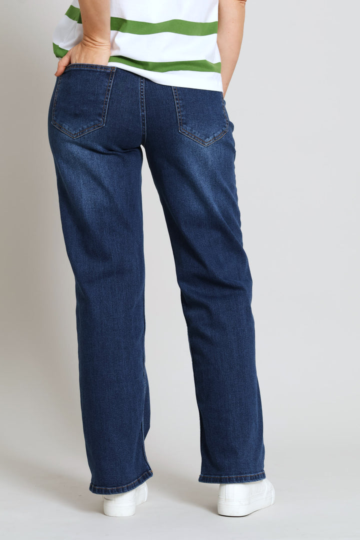 Hi-Rise Classic Wide Leg Denim - Medium Wash
