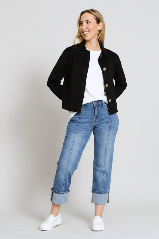 Button Through Jacket - Black