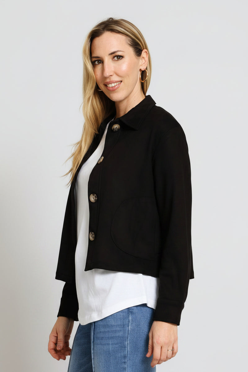 Button Through Jacket - Black