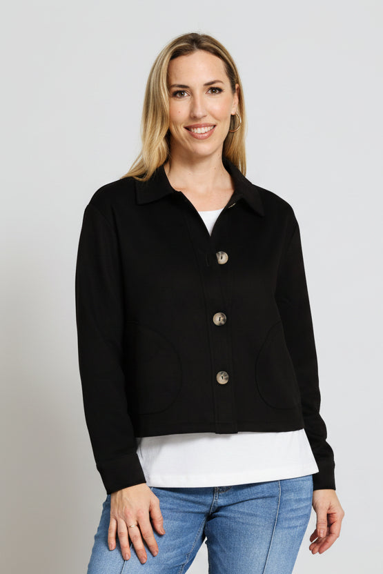 Button Through Jacket - Black