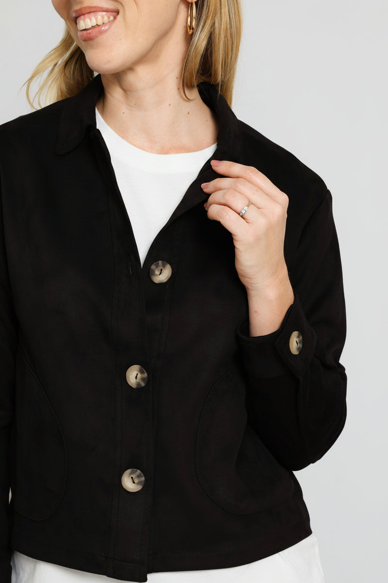 Button Through Jacket - Black