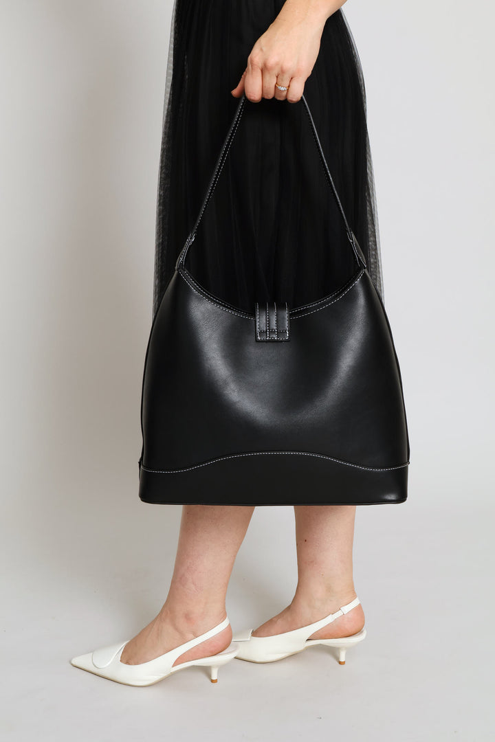 Snaffle Detail Shoulder Bag - Black
