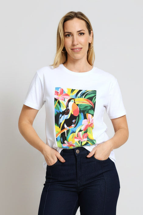 Toucan Painting Tee - White