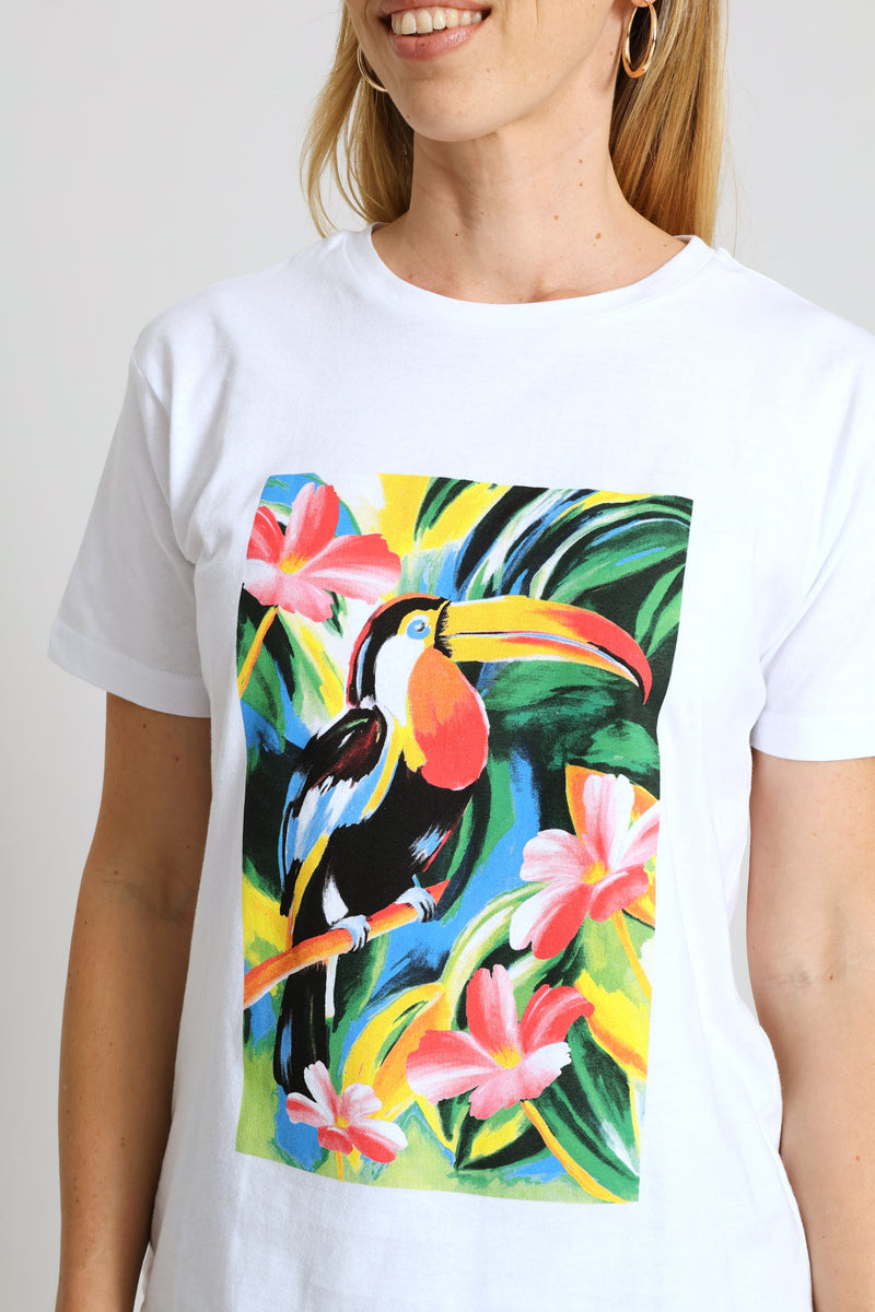 Toucan Painting Tee - White