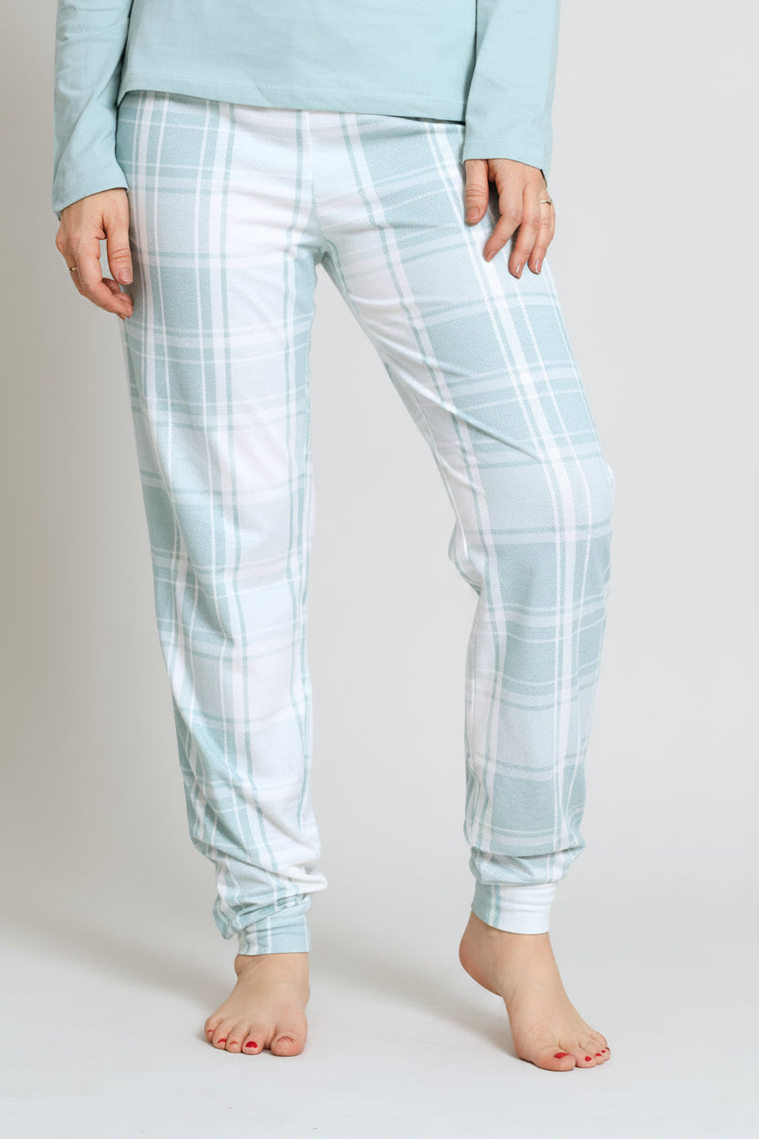 Print Knit Sleep Sleep Jogger - Duck Egg