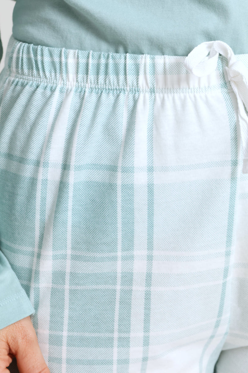 Print Knit Sleep Sleep Jogger - Duck Egg