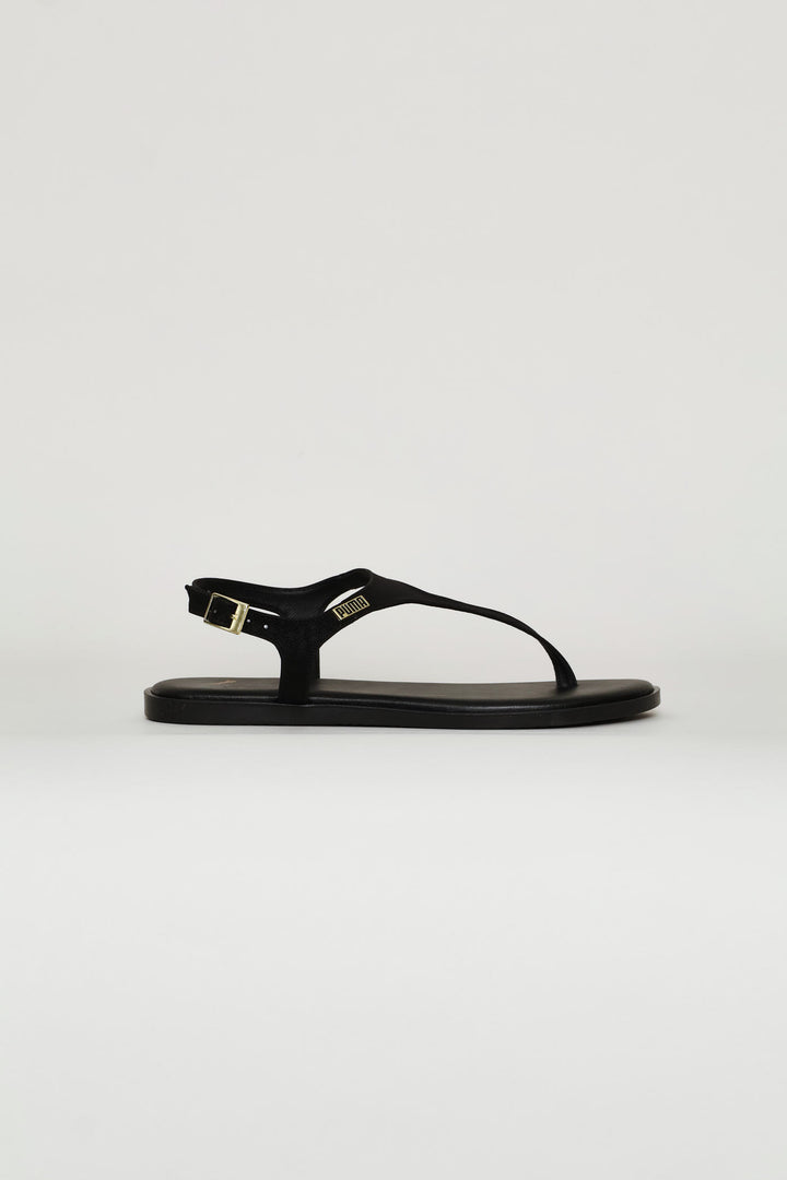 Styla Sleek Feather Zadp Sandal - Black/Gold
