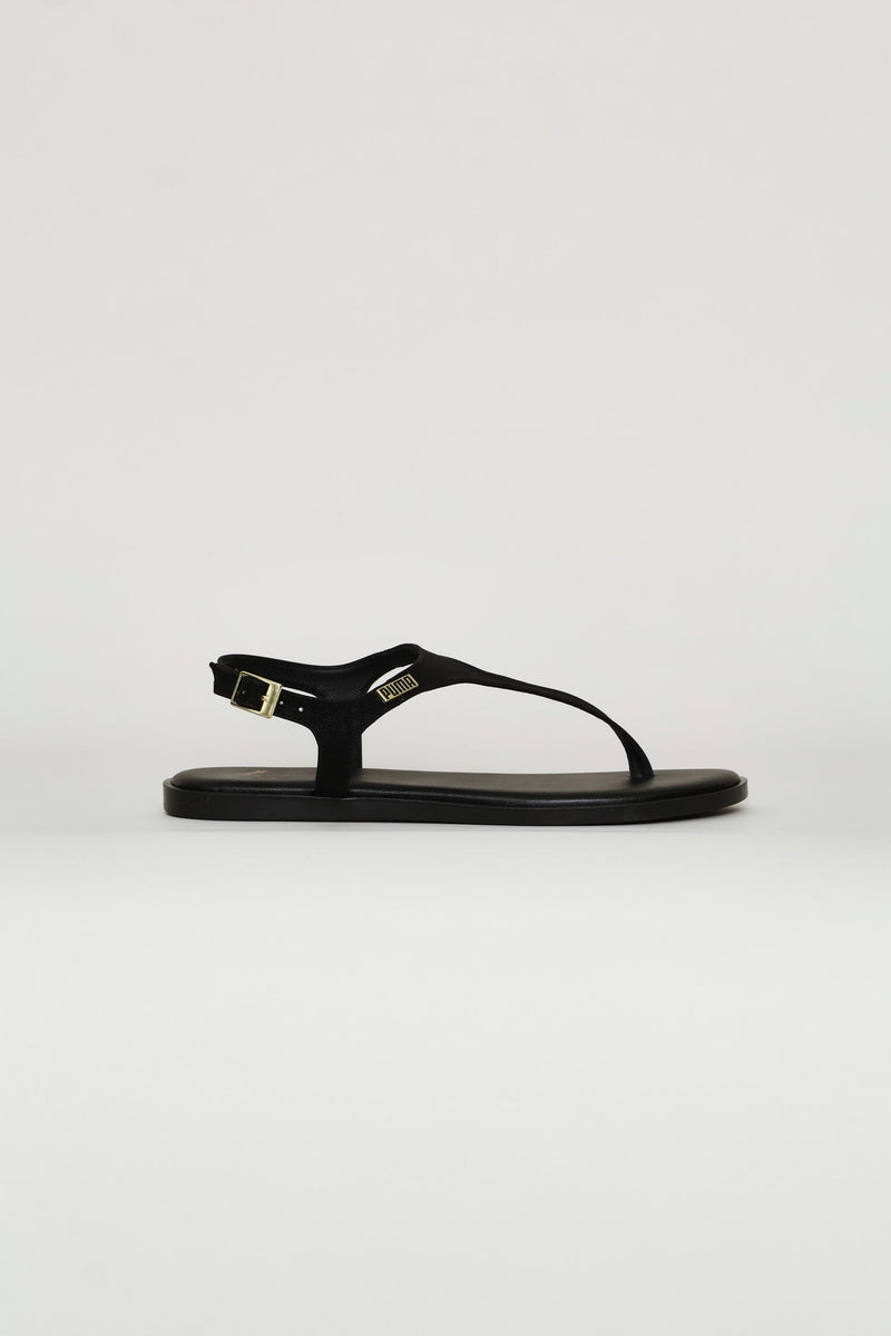 Styla Sleek Feather Zadp Sandal - Black/Gold