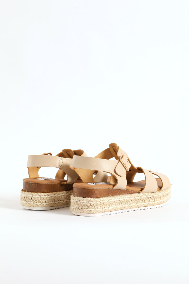 Multi Strap Espadrille Sandal - Nude