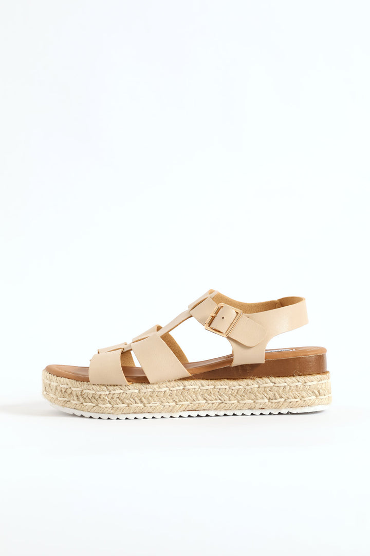 Multi Strap Espadrille Sandal - Nude