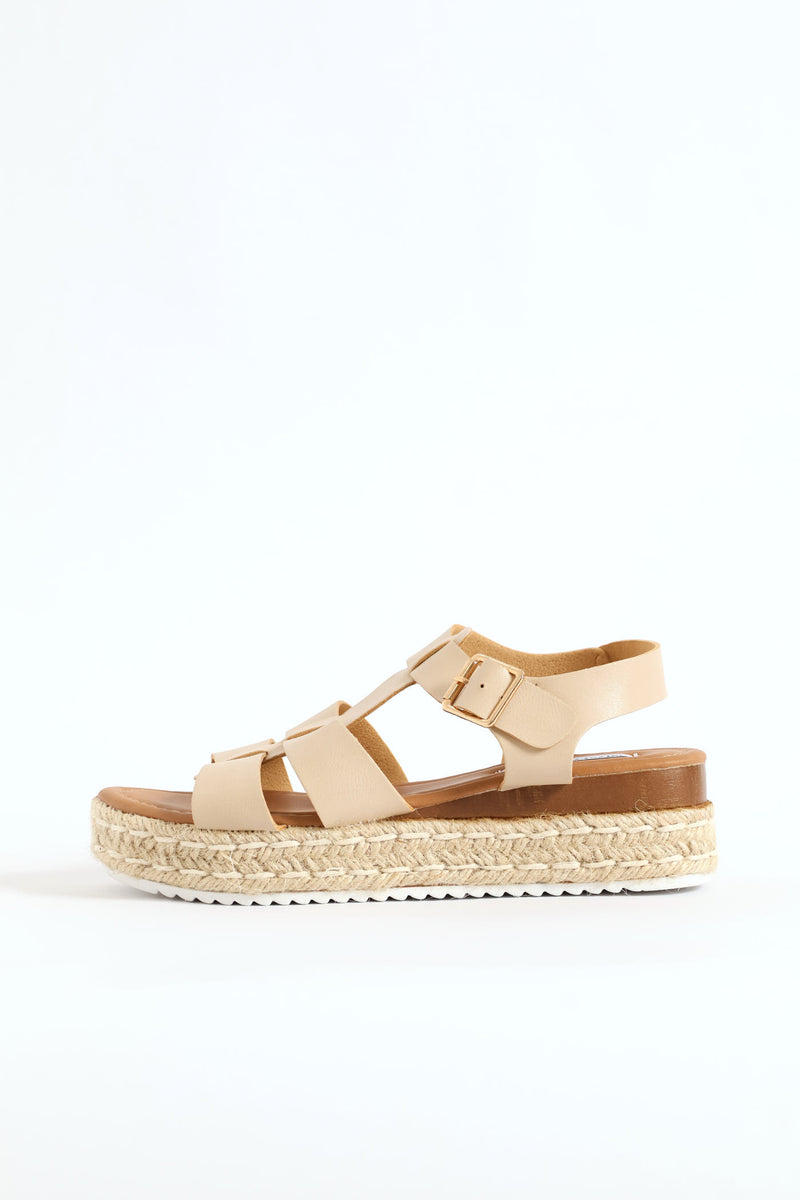 Multi Strap Espadrille Sandal - Nude