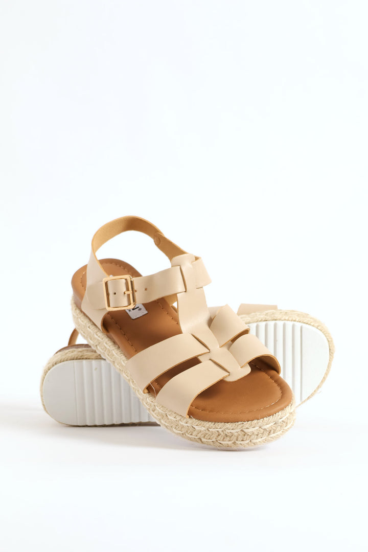 Multi Strap Espadrille Sandal - Nude