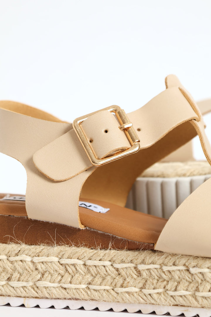 Multi Strap Espadrille Sandal - Nude