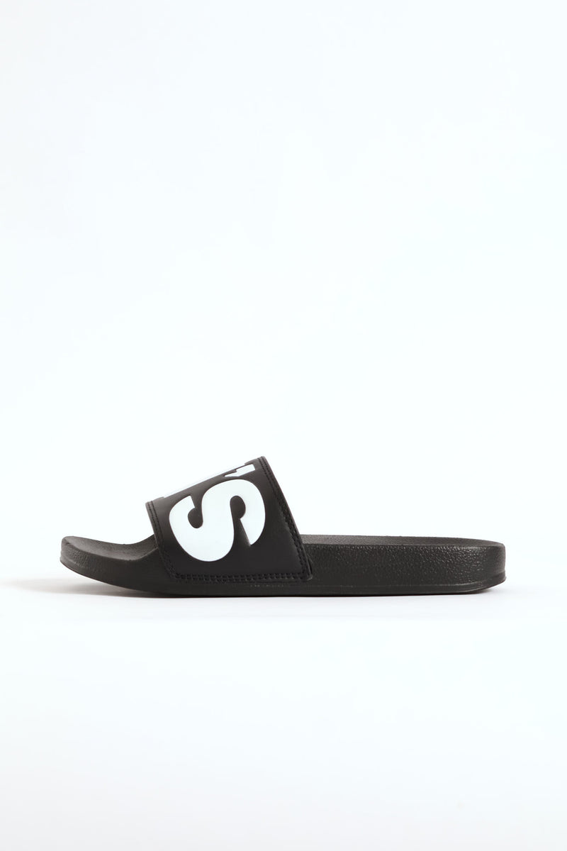 June Pool Slide - Black/White