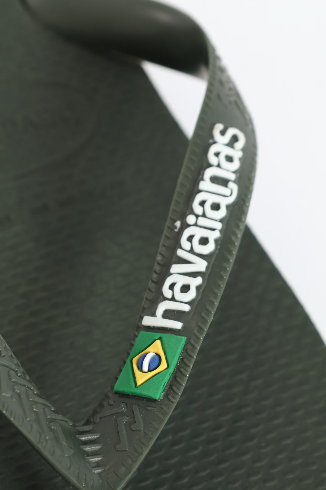 Brazil Logo & Word Flip Flop Sandal - Olive