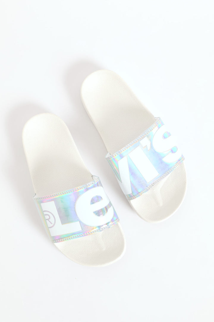 Metallic Slide - White