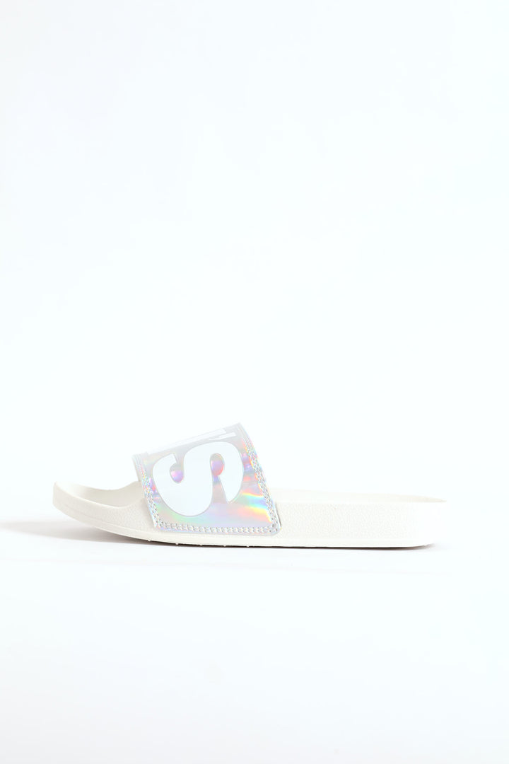 Metallic Slide - White