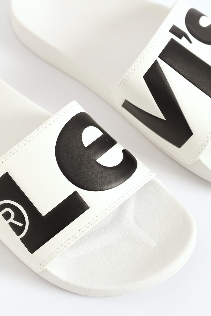 June Pool Slide - White/Black