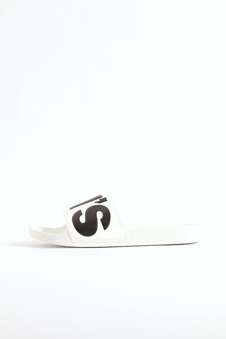 June Pool Slide - White/Black
