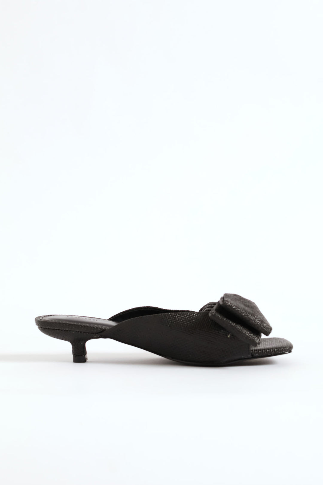 Open Toe Platform Kitten Heel - Black